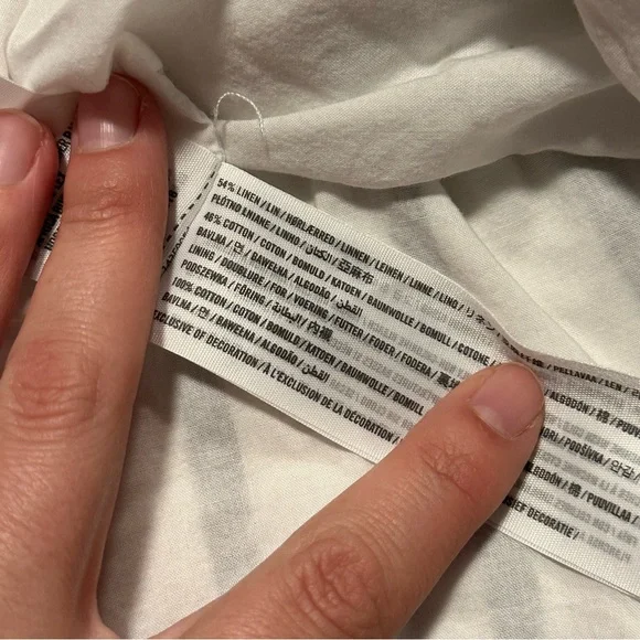 Abercrombie XL Linen Cotton Short Mini Wrap Skirt White Navy Vertical Stripes - Picture 6 of 8